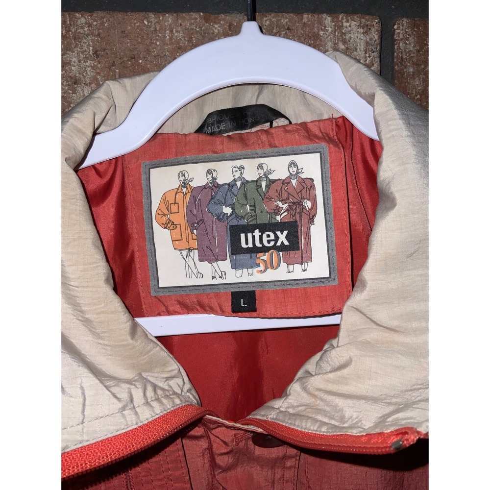 Vintage Utex Womens 50th Anniversary Jacket Burnt Orange Windbreaker L - Picture 3 of 5